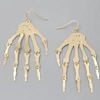 Skeleton Hand Earrings - gold