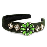 Art Deco jeweled velvet headband