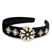 Art Deco jeweled velvet headband