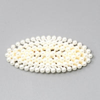 Oval faux pearl hair clip - gold