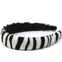 Faux pony hair tiger and zebra headband