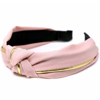 Bubblegum pink and gold knot headband