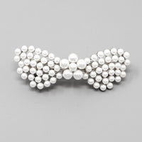 Butterfly faux pearl hair clip - silver or gold