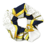 Scarf print soft fabric scrunchie